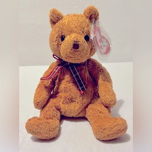 TY Beanie Baby Babies Woody the Teddy Bear #4539 DOB 1/28/2002 Retired